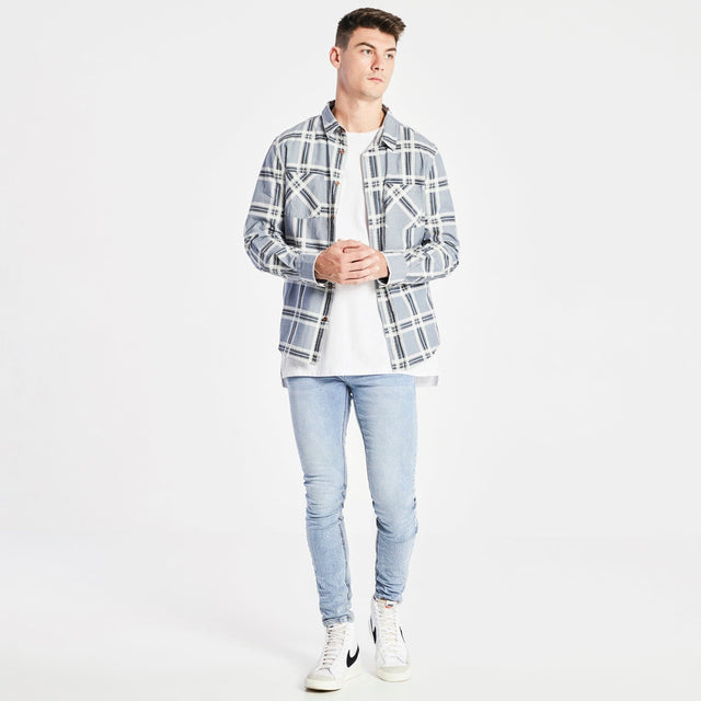 Charge Casual Long Sleeve Shirt Blue/Sand/White Check