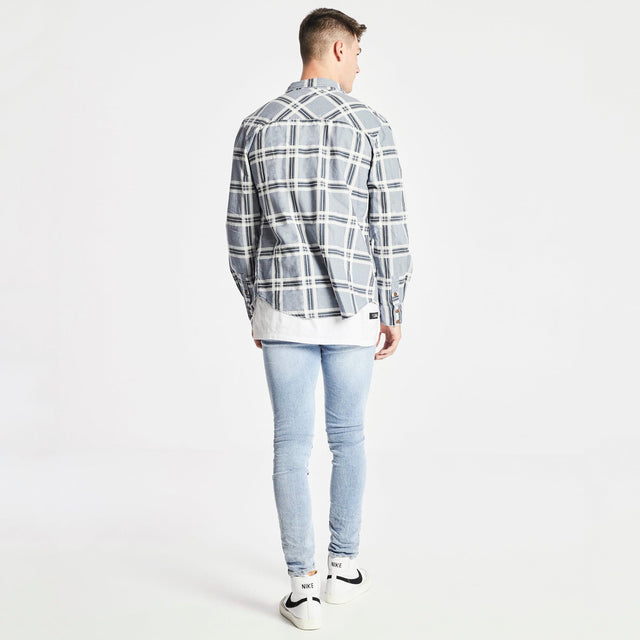 Charge Casual Long Sleeve Shirt Blue/Sand/White Check