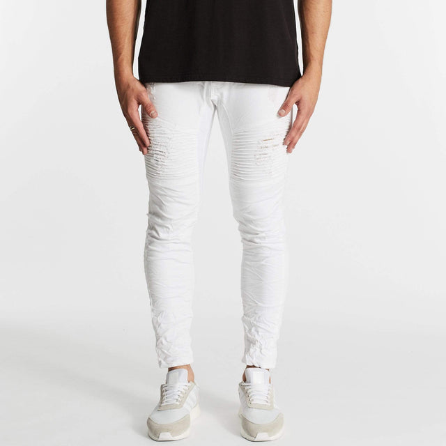 Model Wears Hellcat Pants White Pants in White - Image 1