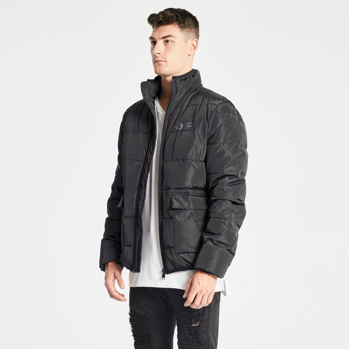 Junior Blanc Synthetic Puffer Jacket, Jet Black