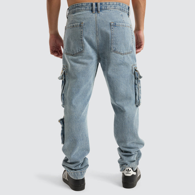 Colby Denim Cargo Pant Herring Blue