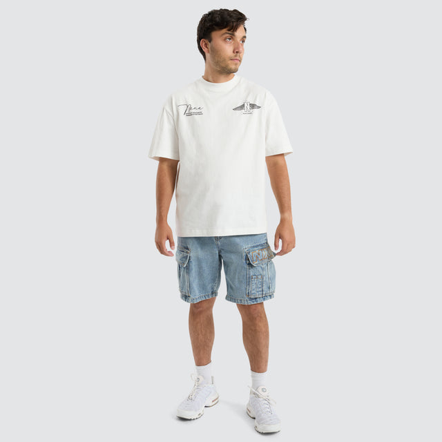 Colby Denim Cargo Short Herring Blue