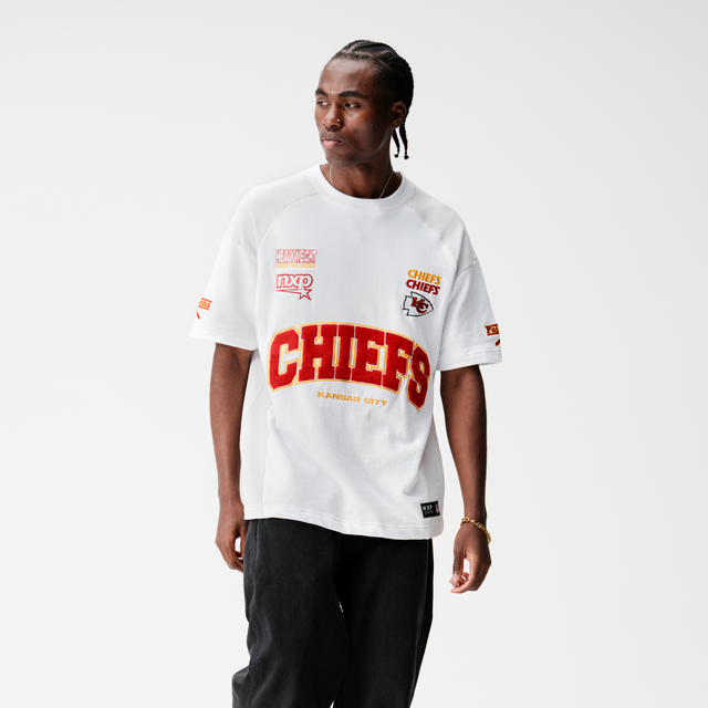 Kansas City Chiefs Catch Loopback Tee White/Glacier Grey