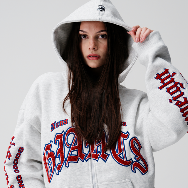 New York Giants Coach Zip Hoodie Snow Marle