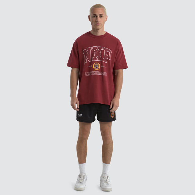 Agnus Relaxed Box Fit Tee Pigment Maroon