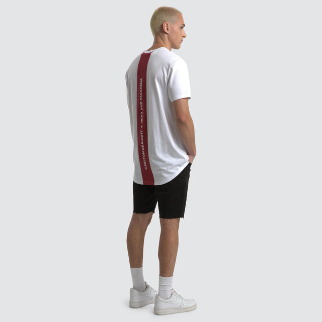 Bramling Cape Back Tee White/Maroon