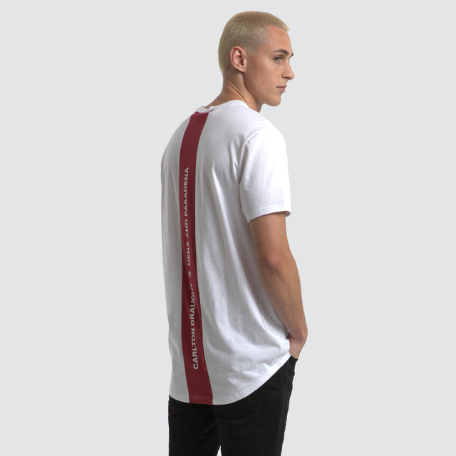 Bramling Cape Back Tee White/Maroon