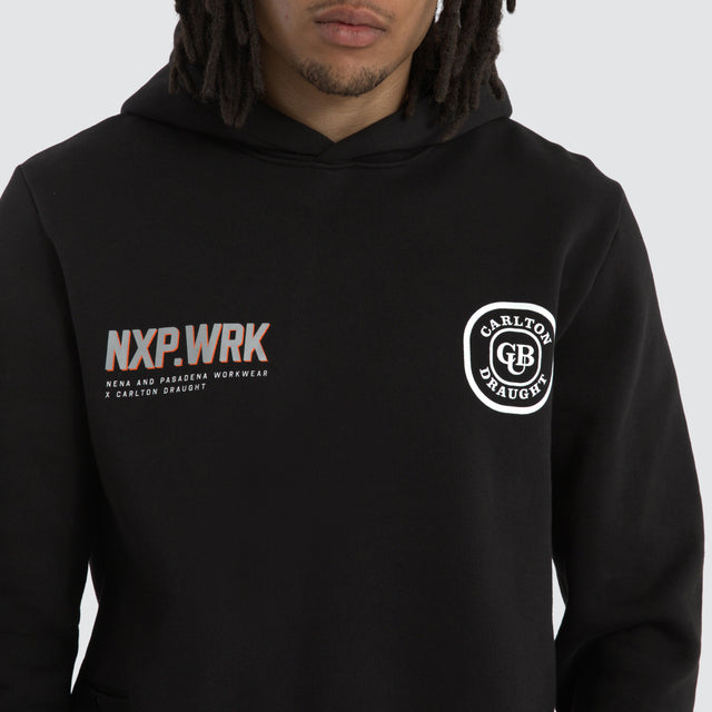 Carlton Draught Blueprint Work Hoodie Jet Black