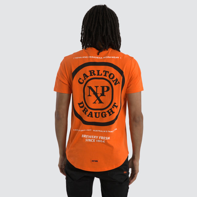 Carlton Draught Blueprint Work Tee Orange