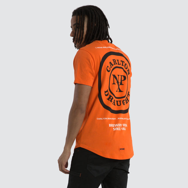 Carlton Draught Blueprint Work Tee Orange