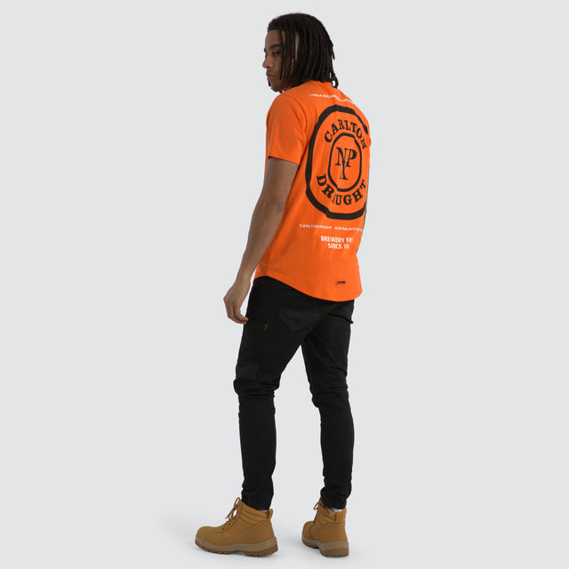 Carlton Draught Blueprint Work Tee Orange