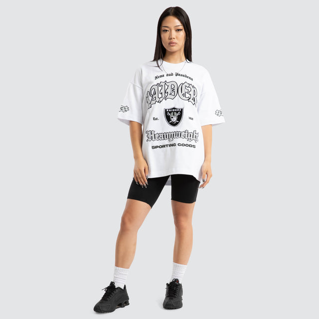 Las Vegas Raiders Coach Loopback Tee White