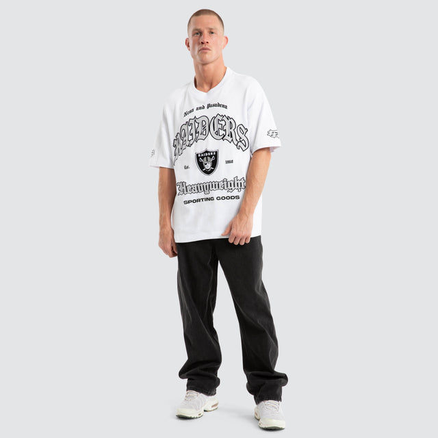 Las Vegas Raiders Coach Loopback Tee White