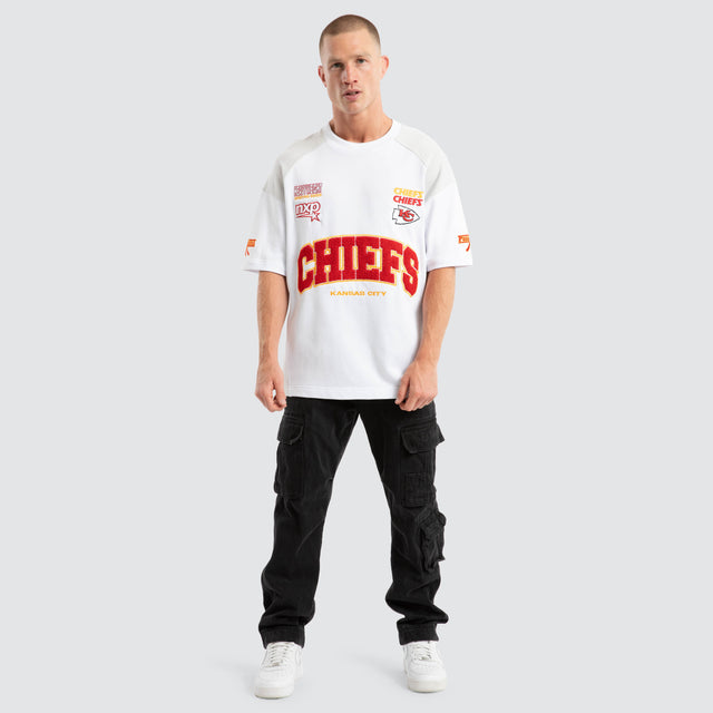 Kansas City Chiefs Catch Loopback Tee White/Glacier Grey