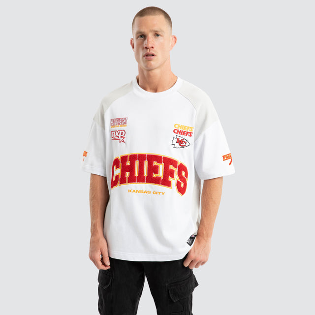 Kansas City Chiefs Catch Loopback Tee White/Glacier Grey