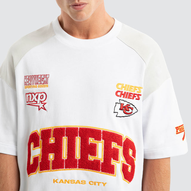 Kansas City Chiefs Catch Loopback Tee White/Glacier Grey