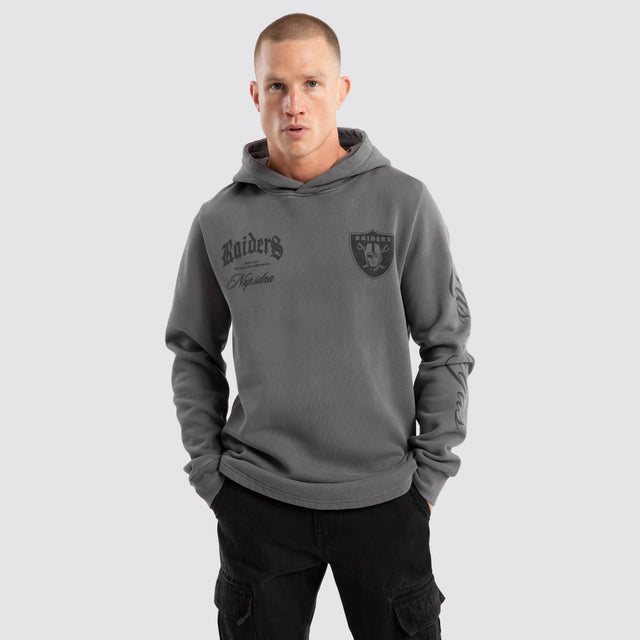 Las Vegas Raiders Defence Dual Curved Hoodie Pigment Charcoal