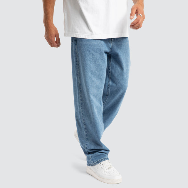 Drive Athletic Baggy Jean Washed Blue