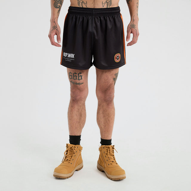 Carlton Draught Football Work Short Jet Black