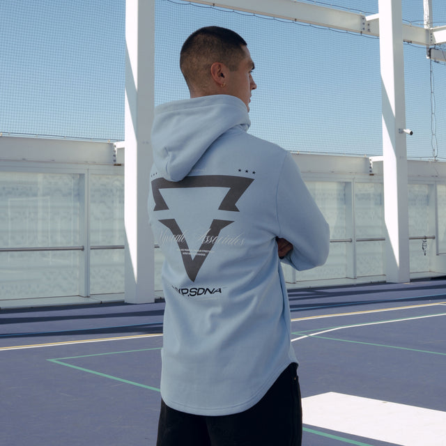 Defend Dual Curved Hoodie Skyway Blue