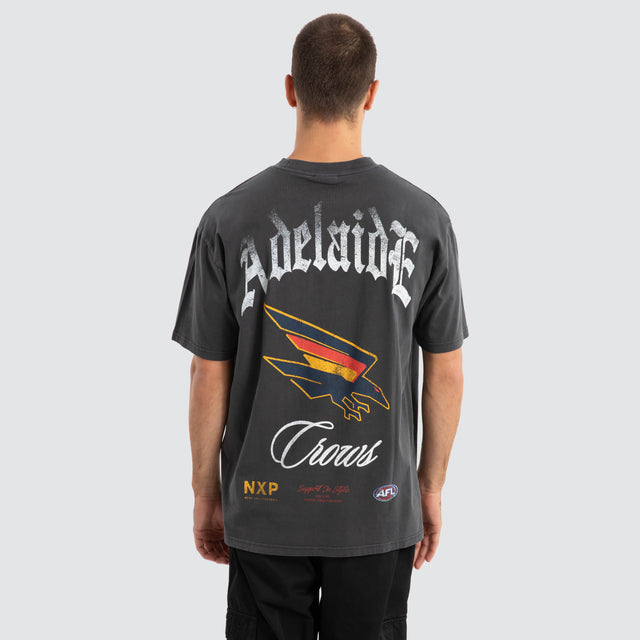 Adelaide Crows AFL Vintage Goth Tee Pigment Asphalt