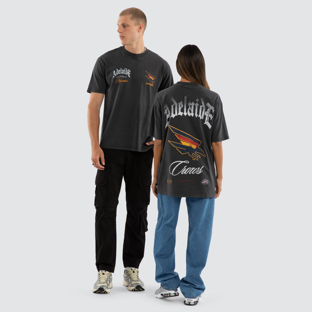 Adelaide Crows AFL Vintage Goth Tee Pigment Asphalt