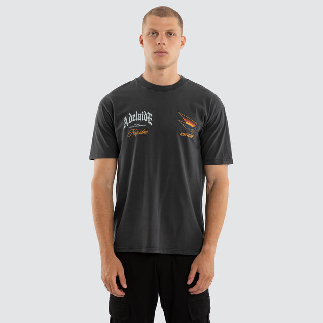 Adelaide Crows AFL Vintage Goth Tee Pigment Asphalt