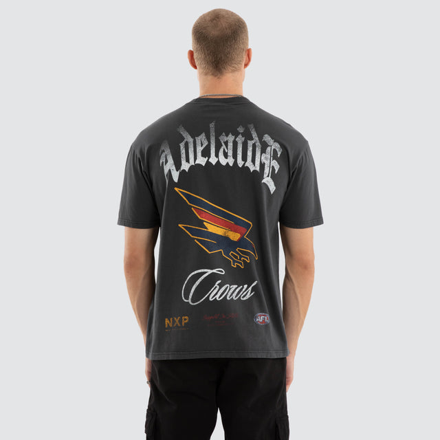 Adelaide Crows AFL Vintage Goth Tee Pigment Asphalt