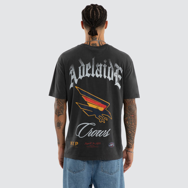 Adelaide Crows AFL Vintage Goth Tee Pigment Asphalt