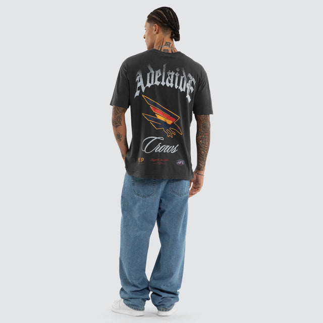 Adelaide Crows AFL Vintage Goth Tee Pigment Asphalt