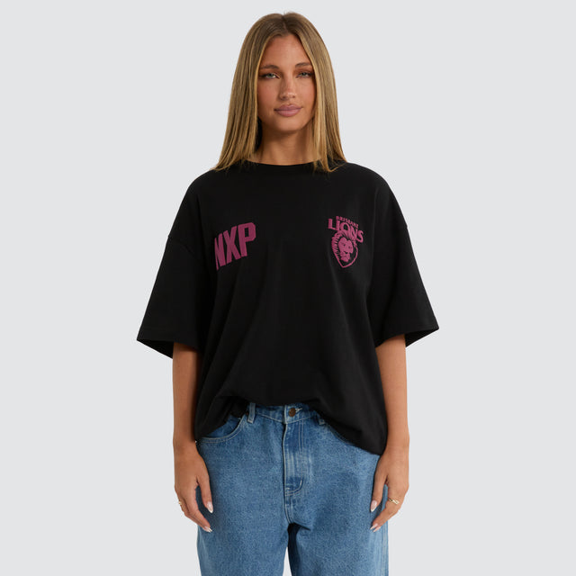 Brisbane Lions Archive Raptor Tee Jet Black