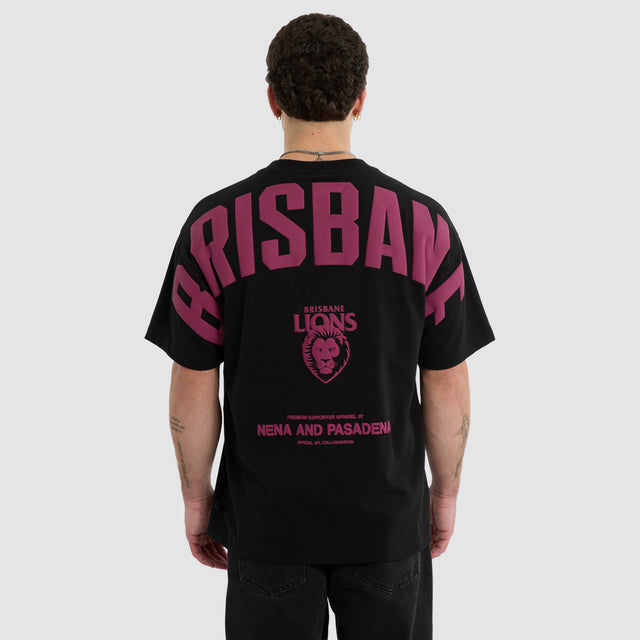 Brisbane Lions Archive Raptor Tee Jet Black