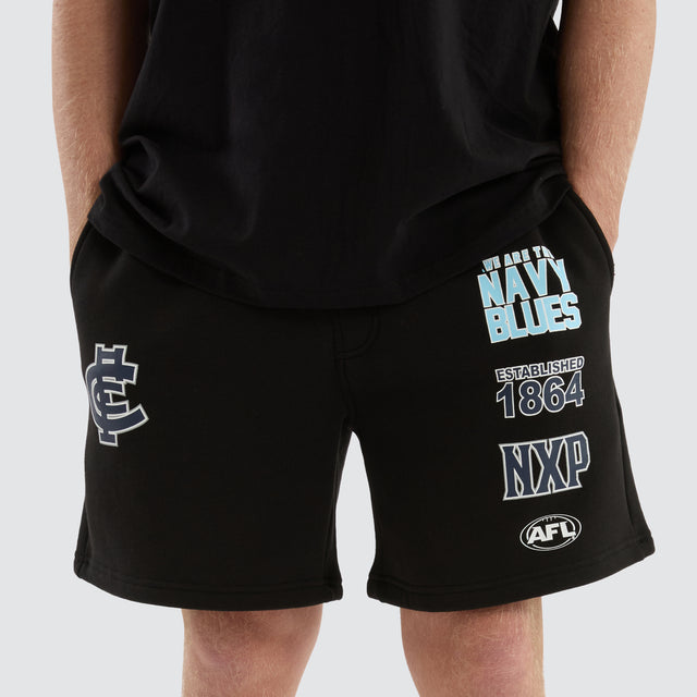 Carlton Blues Prime Trackshorts Jet Black