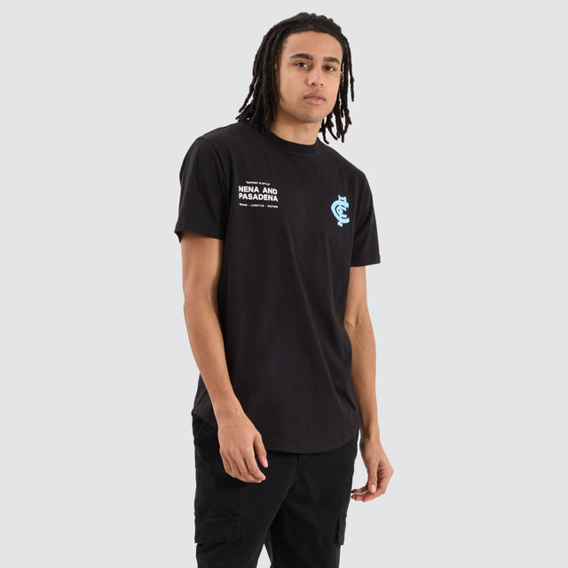 Carlton Blues AFL Dual Curved Tee Jet Black