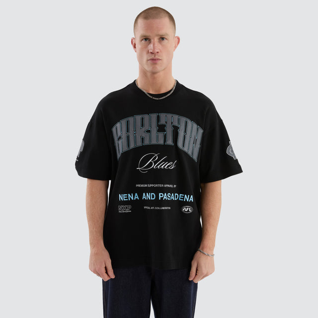 Carlton Blues Game-On Loopback Tee Jet Black