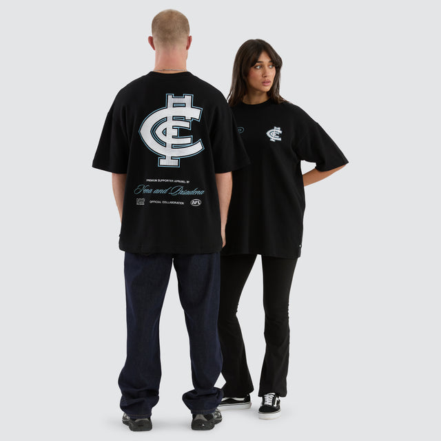 Carlton Blues Legacy Loopback Tee Jet Black