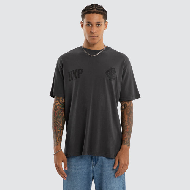 Carlton Blues Champions Box Fit Tee Asphalt