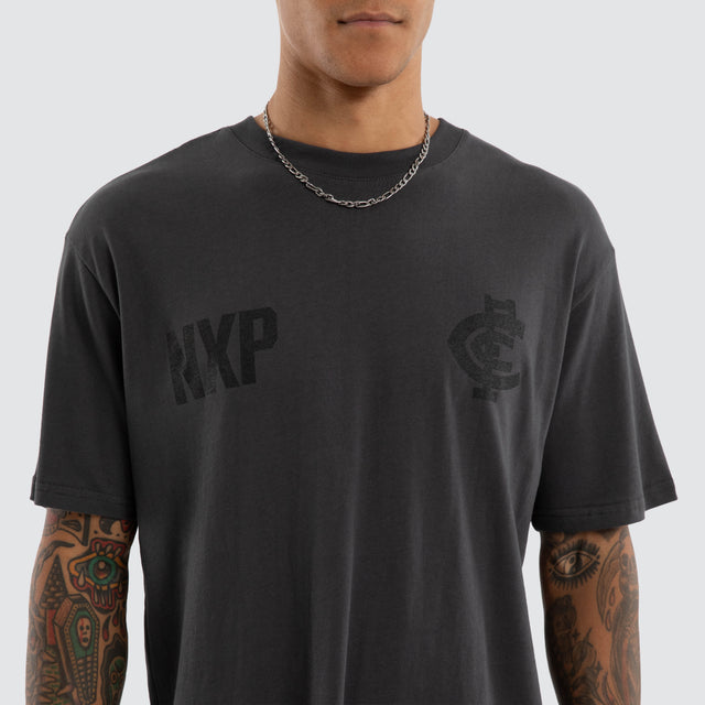 Carlton Blues Champions Box Fit Tee Asphalt