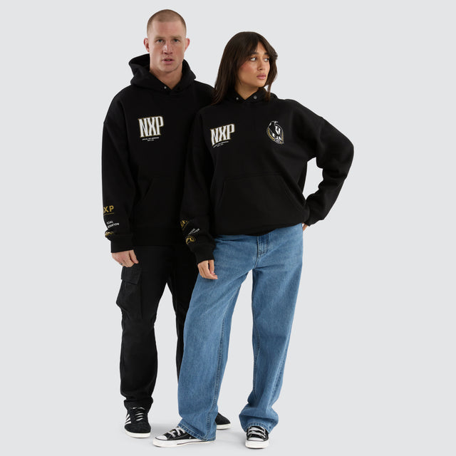 Collingwood Magpies Fighter Hoodie Jet Black