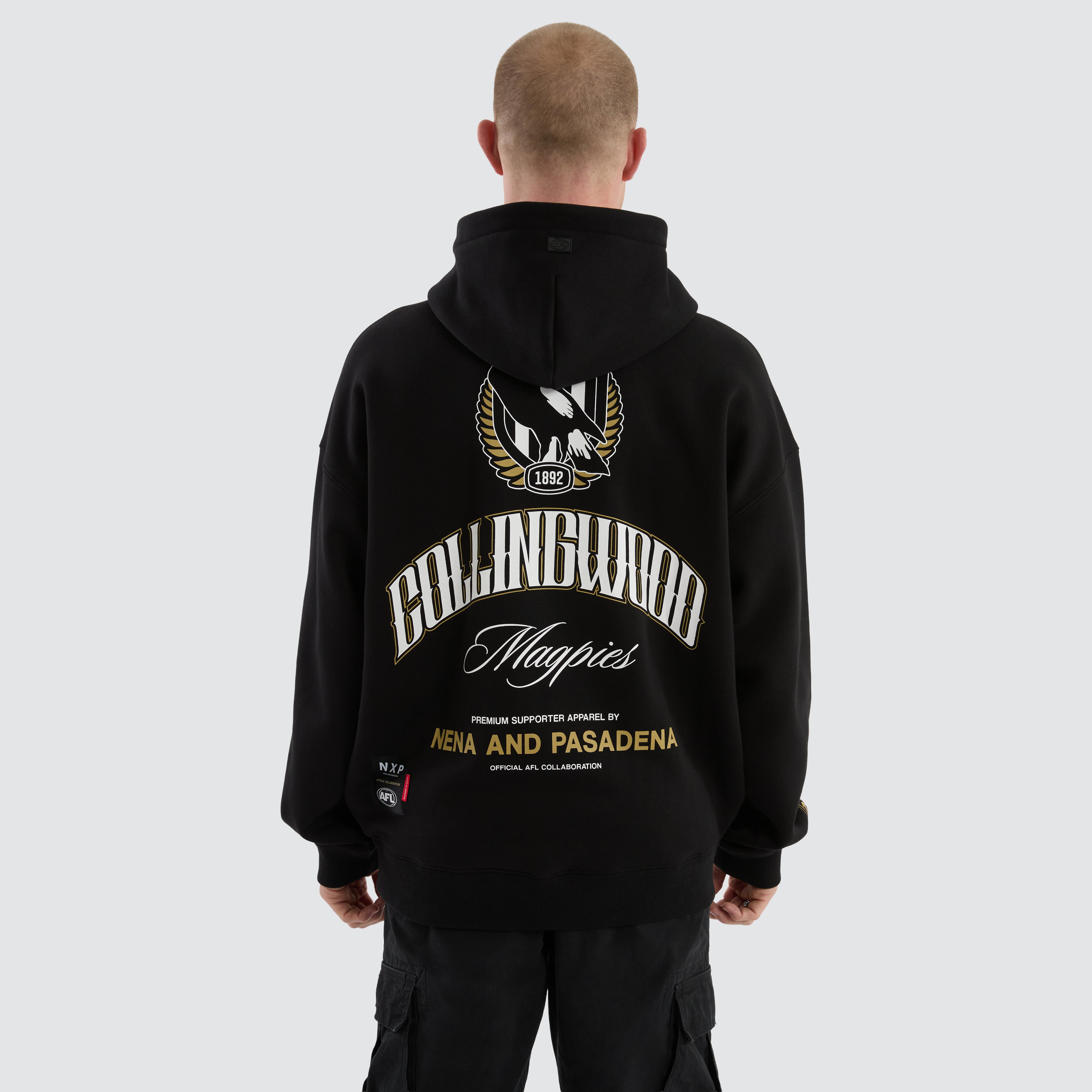 Collingwood Magpies Fighter Hoodie Jet Black NXP
