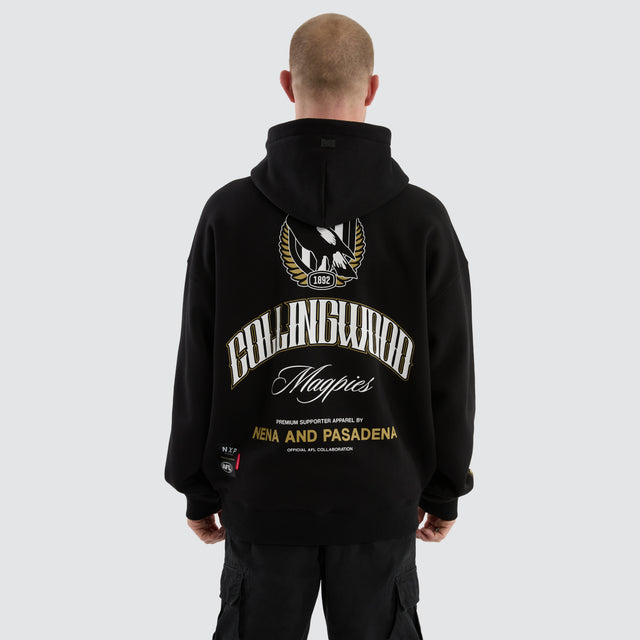 Collingwood Magpies Fighter Hoodie Jet Black