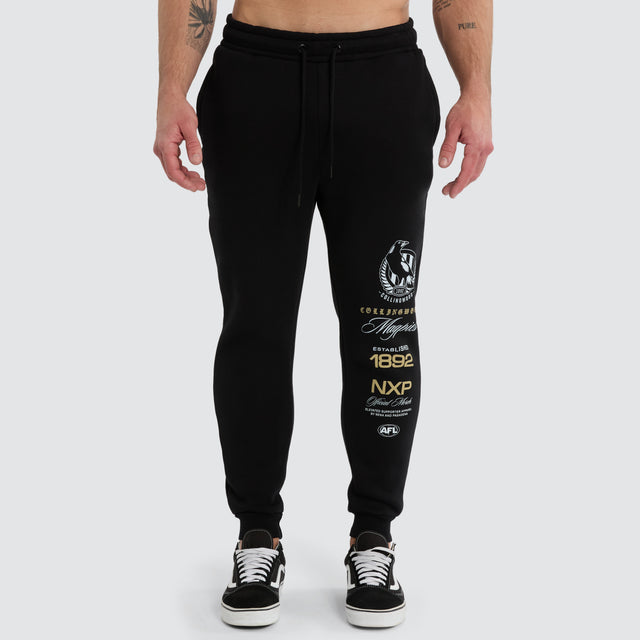 Collingwood Magpies Elite Trackpant Jet Black