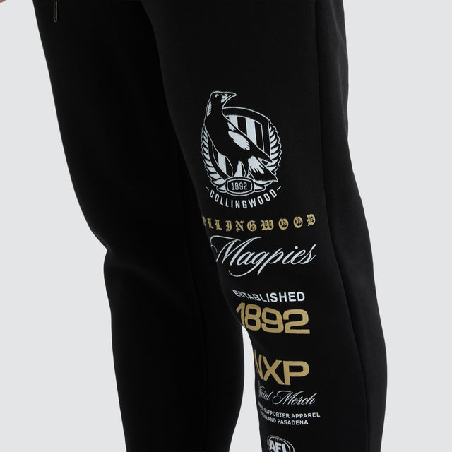 Collingwood Magpies Elite Trackpant Jet Black