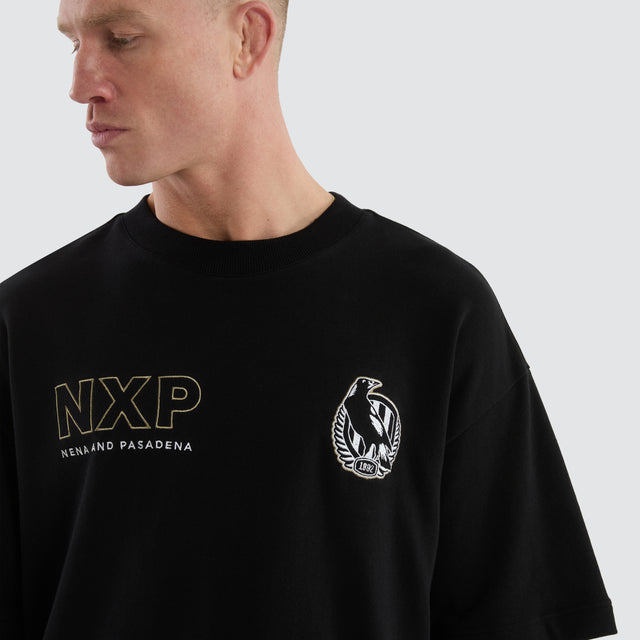 Collingwood Magpies Legacy Loopback Tee Jet Black