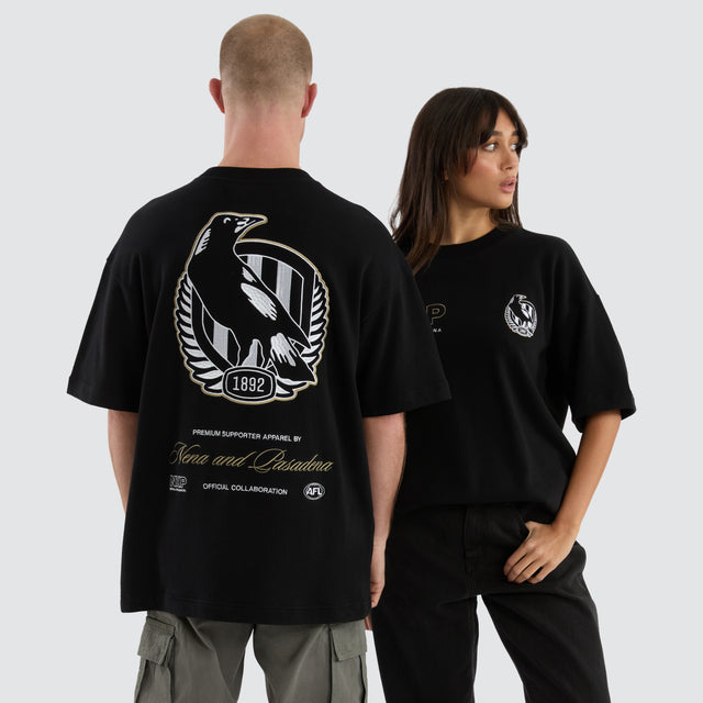Collingwood Magpies Legacy Loopback Tee Jet Black