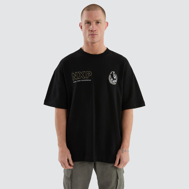 Collingwood Magpies Legacy Loopback Tee Jet Black