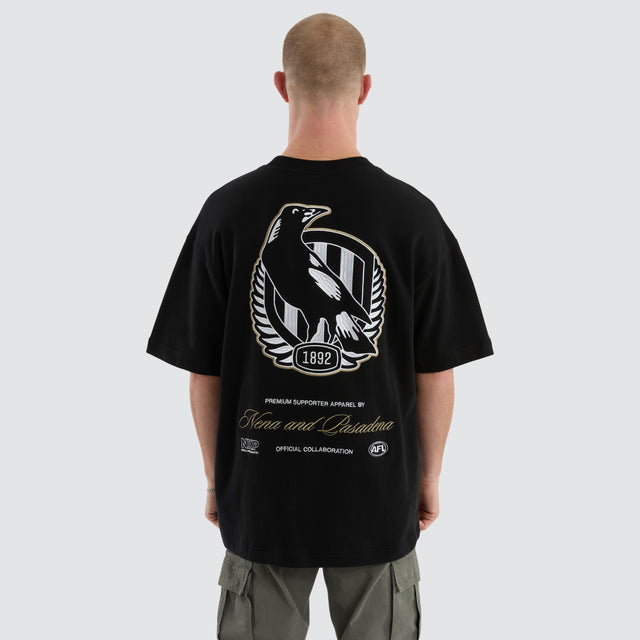 Collingwood Magpies Legacy Loopback Tee Jet Black