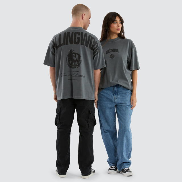 Collingwood Magpies Hunter Tee Pigment Charcoal