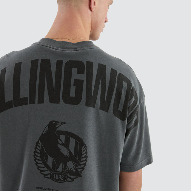 Collingwood Magpies Hunter Tee Pigment Charcoal