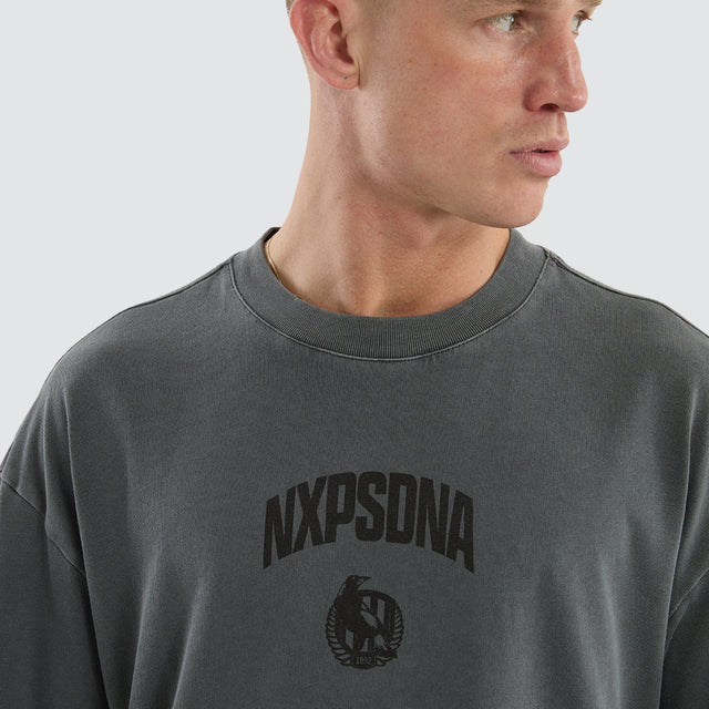 Collingwood Magpies Hunter Tee Pigment Charcoal